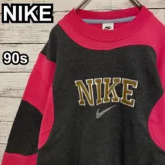 860【入手困難】ナイキ♤刺繍ビッグロゴ　90s 銀タグ　スウェット　即完売品