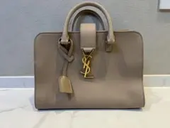 【美品】YSL ベージュ ハンドバッグ ショルダーストラップ付き