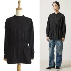 【KAPITAL】 バンドカラーシャツ チュニック丈 ブラック 1のサムネイル