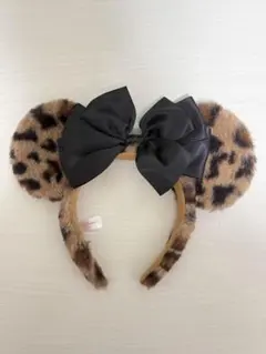 ディズニー カチューシャ ヒョウ柄 リボン
