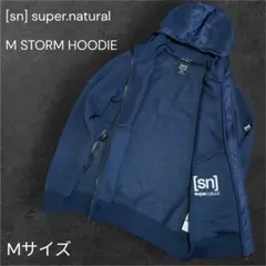 [sn]スーパーナチュラル メリノウール パーカー M 紺 ジップアップフーディ