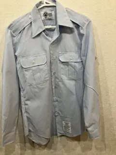 実物 米軍使用品 長袖シャツ ライトブルー④