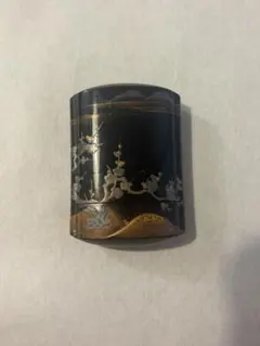 印籠 銀蒔絵渡し船図柄 江戸時代保証 根付日本本州鹿角時代物 - メルカリ