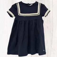 ⭐️ほぼ新品⭐️プチバトー・ワンピース・セーラー・ネイビー・90/24m・着用1回