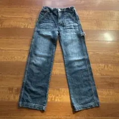 ダークブルーワイドレッグデニム 140