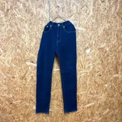 無印良品 デニムパンツ カジュアル 綿混在 ストレート ネイビー レディース