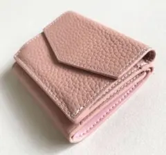 最高級トゴレザー 本革 3つ折り ミニ財布 小さい財布　ピンク