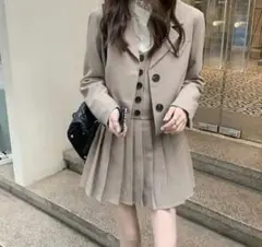 セットアップ プリーツスカート ジャケット 韓国