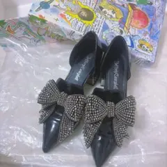 Jeffrey Campbell ビジューリボン パンプス 23cm［A193］のサムネイル