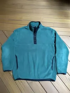 UNIQLOフリースボタンナッププルオーバー グリーン L スナップT