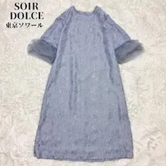 SOIR DOLCE 東京ソワール チュール 袖 ラメ オケージョン ワンピース