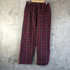 A4859古着　チェックパンツ　パジャマパンツ　赤　紺　黄　白　黒
