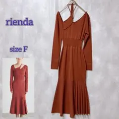 【rienda】リエンダ(F) アシンメトリーフロントマーメイドニットワンピース