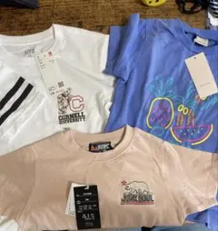 【新品タグ付】半袖 Tシャツ 3枚セット 110 プティマイン ユニクロ 保育園