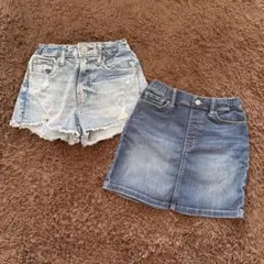 デニム2点セット スカート130 ショートパンツ140 UNIQLO GAP