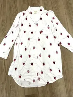 ジェラートピケ・いちご柄長袖パジャマ