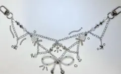 9 スクバチャーム ウィッシュコア Y2K リボン ビーズストラップ