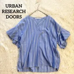 URBAN RESEARCH DOORS ストライプ フレアスリーブプルオーバーのサムネイル