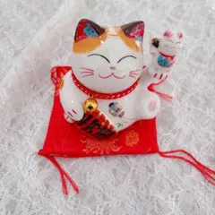 招き猫 置物 陶器製 幸運 フィギュア インテリア まねき猫