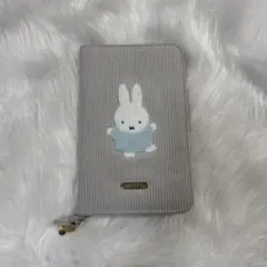 母子手帳ケース ミッフィー 刺繍 グレー