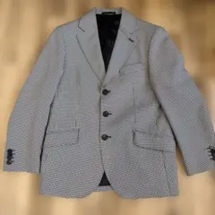 カンサイキッズ　フォーマル　チェック柄 スーツセット (白/黒)