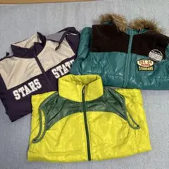 160ウィンドブレーカー、中綿ベスト3点