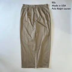 90s POLO Ralph Lauren USA製2タックスラックス ベージュ