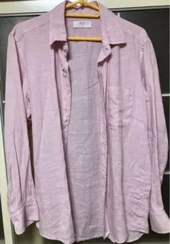 UNIQLO リネン長袖シャツ Lサイズ ピンク