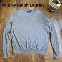 良品✨Polo by Ralph Lauren グレー Vネックセーター XL