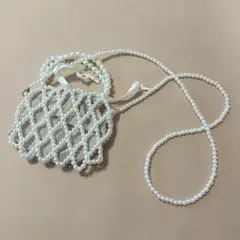 パール　ネット　編み　パーティーバッグ　ショルダー　お呼ばれ　結婚式　フォーマル