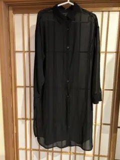 シースルー黒長袖チュニック