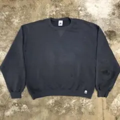 00s RUSSELL ラッセル 無地ブランク スウェット ブラック L