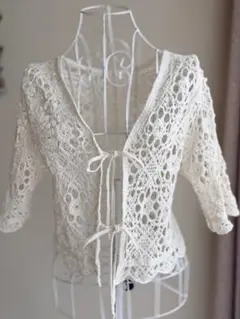 レース編みボレロ カーディガン