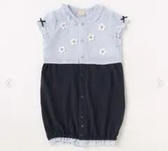 美品petit main 70プティマインお花モチーフ2WAYオール