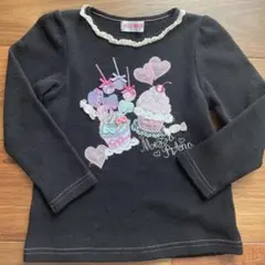 mezzo piano カップケーキ刺繍 長袖カットソー 110