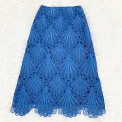 美品☆Viaggio Blu ビアッジョブルー　フラワーケミカルレーススカートのサムネイル