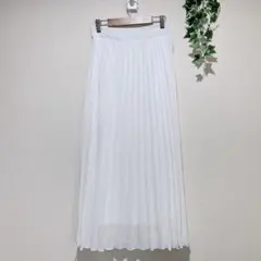 【グレイル】プリーツロングスカート 白　Mサイズ　ウエストゴム　GRL