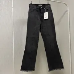 classicalelf 裾フリンジセミフレアデニムパンツ