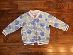 PETIT BATEAU 青い葉のパターン ジャケット 24m/86cm