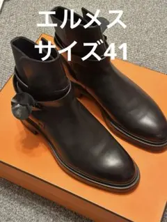 HERMES ジェフ ショートブーツ ケリーバックル ソーブラック - メルカリ
