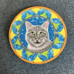 猫　アートプレート
