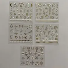 早い者勝ち‼️ ネイル　シール　ゴールド　5枚セット　パーツ　アート