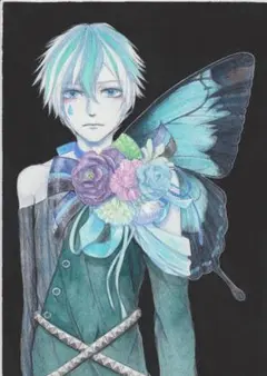 イラスト原画「蝶」手描きイラスト