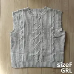 GRL サイドスリットオーバーサイズニットベスト サイズF