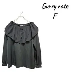 Gurry rate ブラックオフショルダーシャツ F，セーラ襟