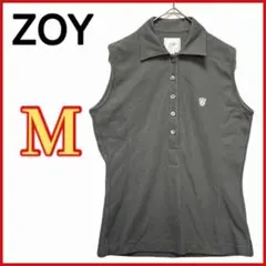 【ZOY】 ノースリーブ ポロシャツ ロゴ刺繍 ゴルフ スポーツ カジュアル
