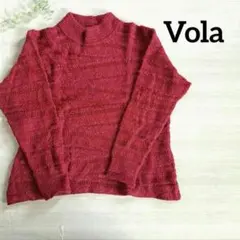 Vola♡ニット　ハイネック　おしゃれ　キラキラ　日本製　赤