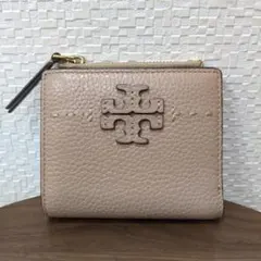 Tory Burch ベージュレザー二つ折り財布