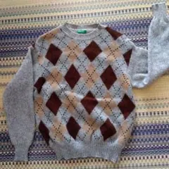 United Colors of Benetton アーガイル柄セーター