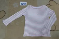☺セール☺ ユニクロ 長袖トップス 120 ピンクボーダー